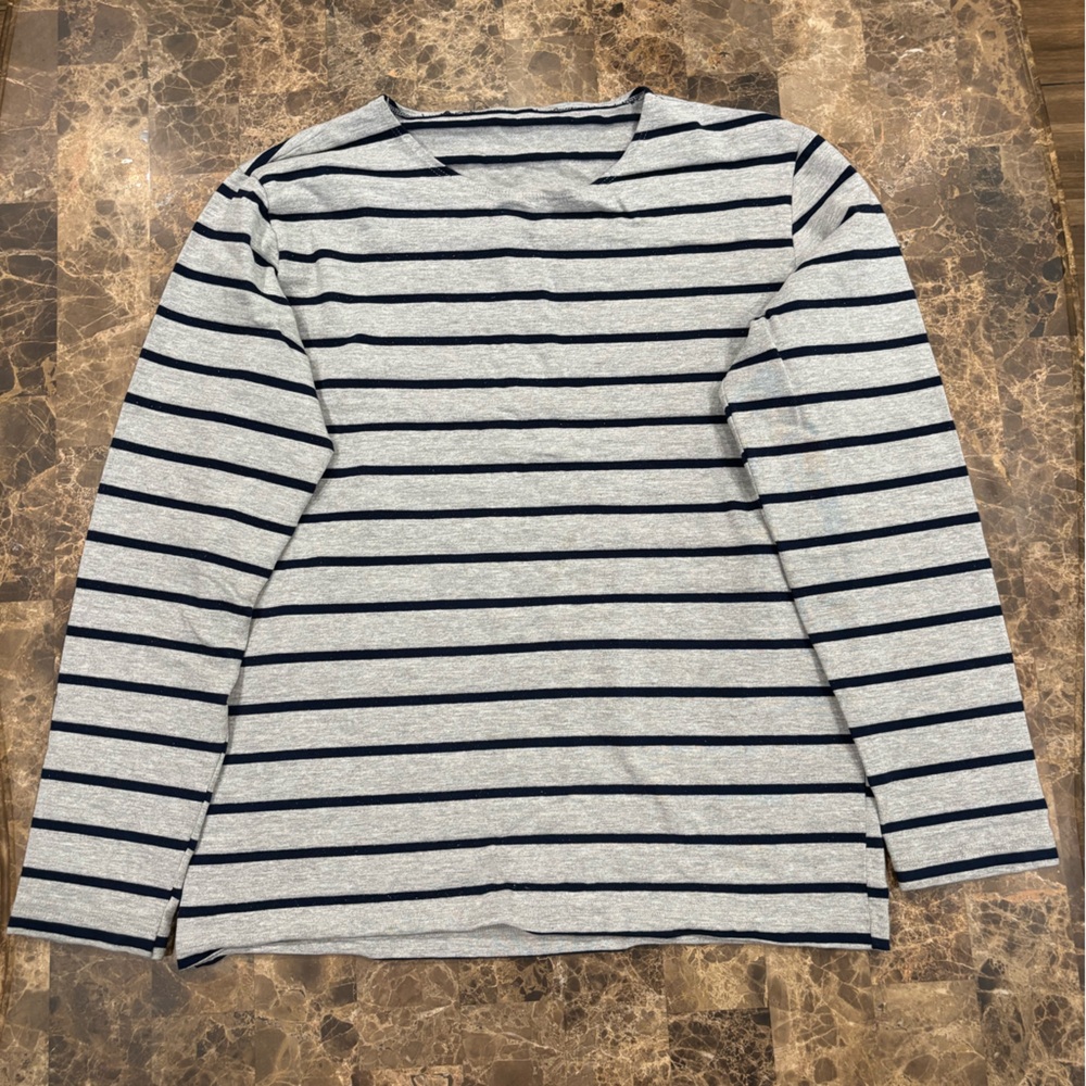 American Apparel Navy and Gray Striped Top